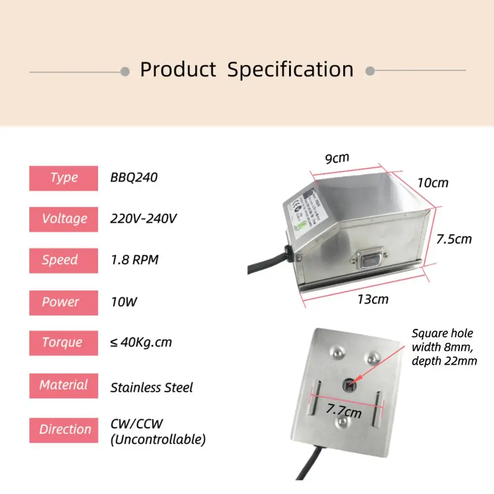 Электродвигатель вращающегося типа 220 В переменного тока 10 Вт длина провода 1 2 м