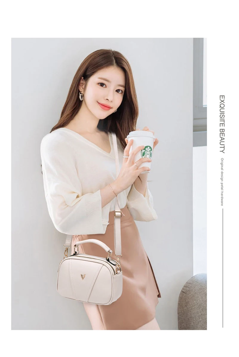 

Fashion Crossbody Women Bag PU Small Round Bag Simple Shoulder Bag Shopping Female Handbags Solid Color Design Lady Bag