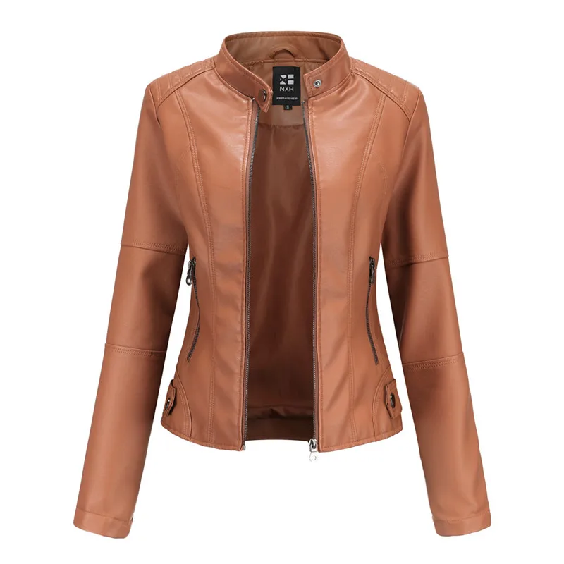 

Streetwear Fashion Women PU Jackets 2020 Autumn Casual Zipper Slim Jackets Plus Size 3XL