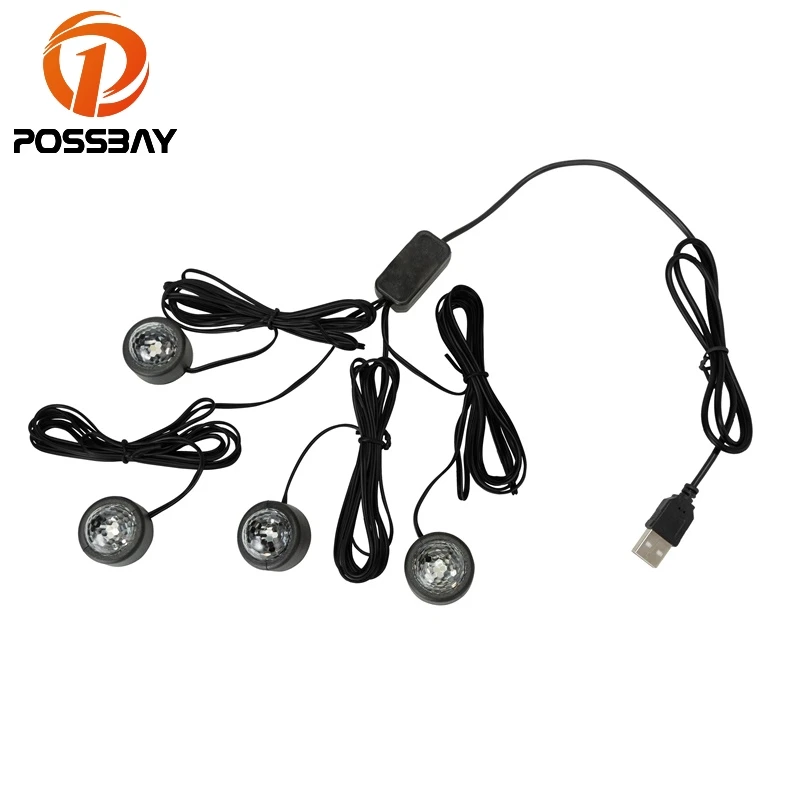 

Posbay 12V автомобильный Стайлинг интерьер тире пол ноги декоративный светильник лампа USB светодиодный светильник s украшение лампы