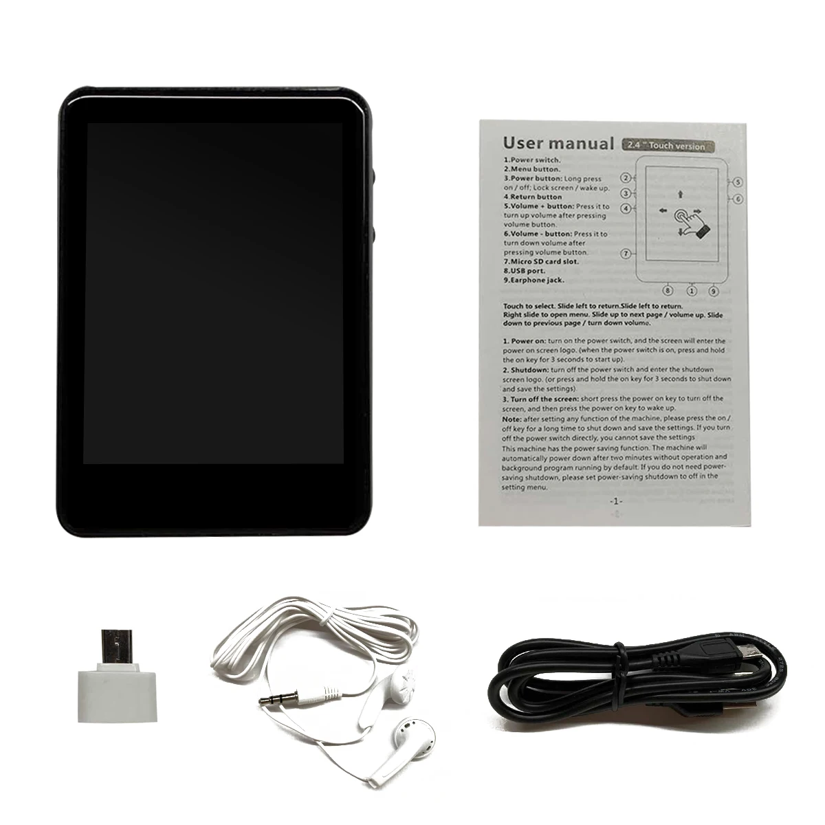 

MP3 player Bluetooth 5.0 touch screen 2.4 inch built-in speaker 8/16G with e-book radio recording video player Mp 4 UP TO 128g