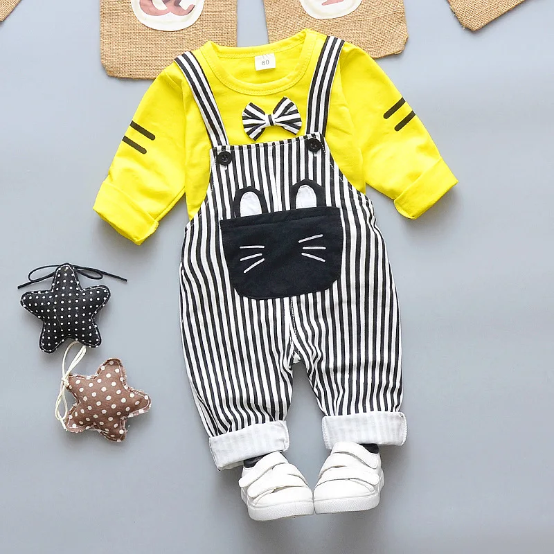 Коллекция 2018 года весенне-осенний костюм для маленьких мальчиков и девочек