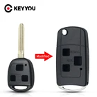 KEYYOU модифицированный чехол для ключей с откидной крышкой для Toyota high Lander Land Cruiser Corolla RAV4 Avlon Tacoma, Сменный Чехол с дистанционным управлением для TOY43