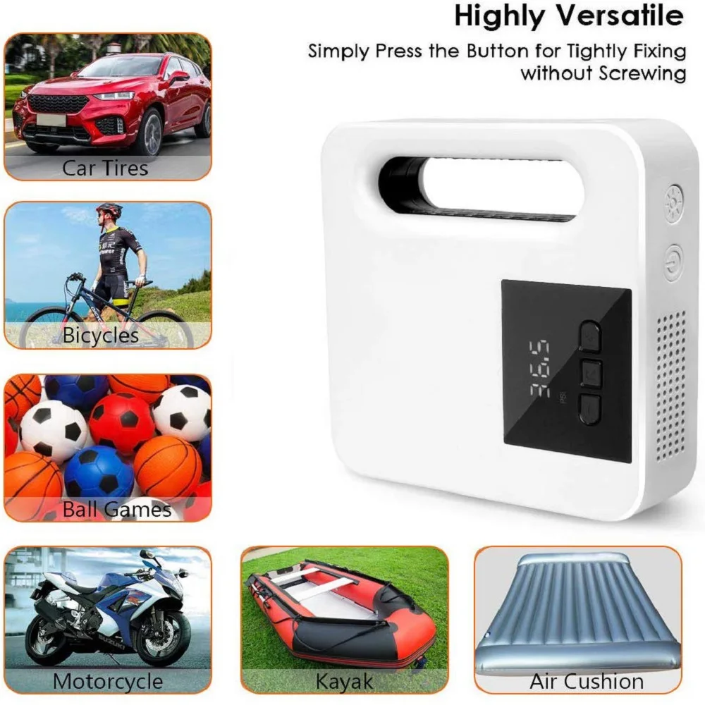 Переносной Автомобильный воздушный компрессор мини-насос для накачивания шин