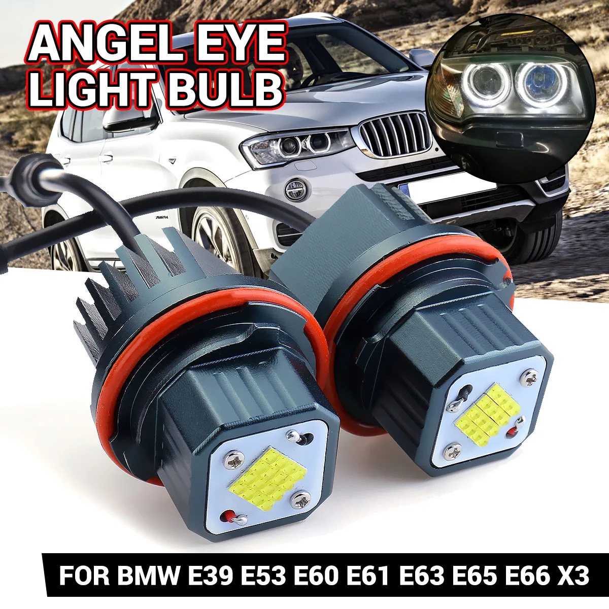 1 пара 80 Вт светодиодные безотказные фары Angel Eyes для BMW E39 E53 E60 E61 E63 E65 E66 E87 525i 530i xi 545i