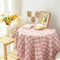 wg ins plaid tablecloth 150cm kawaii student dormitory desk mat bedroom japanese girl heart simple desktop placemat table cloth