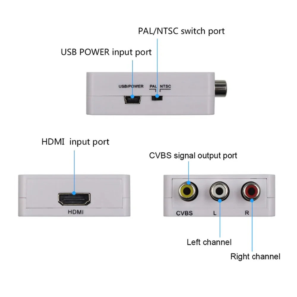HDMI видео композитный vga конвертер Box в RCA аудио/CVBS L/R 1080P скалер адаптер мини HDMI2AV