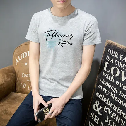 

Men's short sleeve t-shirt summer trend handsome casual half sleeve 3213