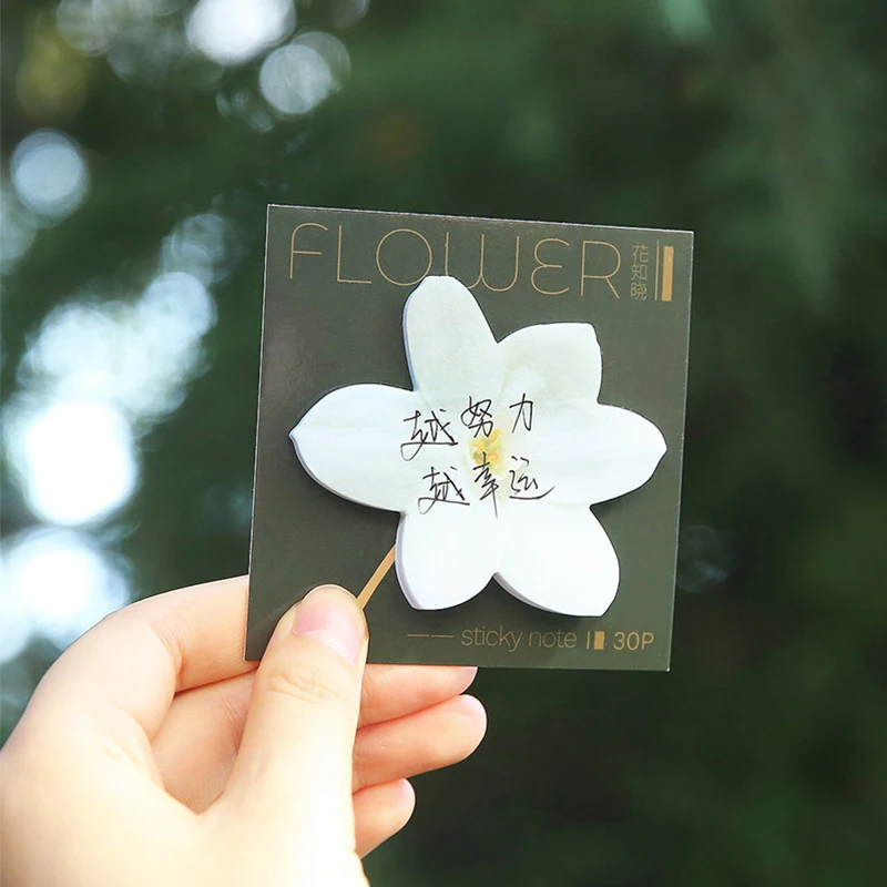 

30 Sheets Flower Plant Sticky Notes Memo Pad Notepad Decoration Scrapbooking Message Index Sticker Stationery Office Supplies