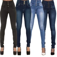 black jeans women fashion sexy push up stretch slim high waisted jeans woman casual skinny denim pencil pants