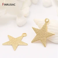 14k gold plated frosted stars pendants for jewelry making handmade diy earring charms findings components