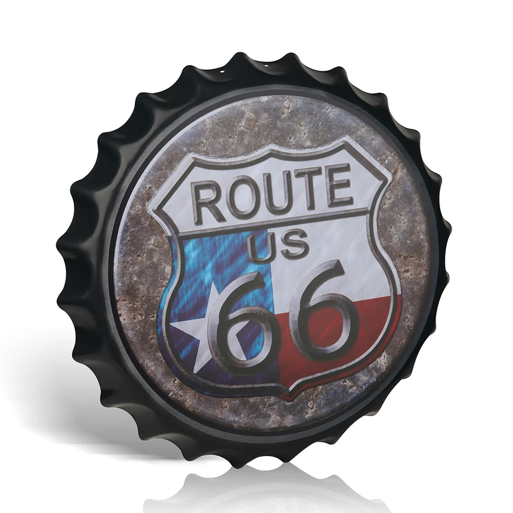 

US Route 66 Metal Botlle Cap sign Vintage home decor