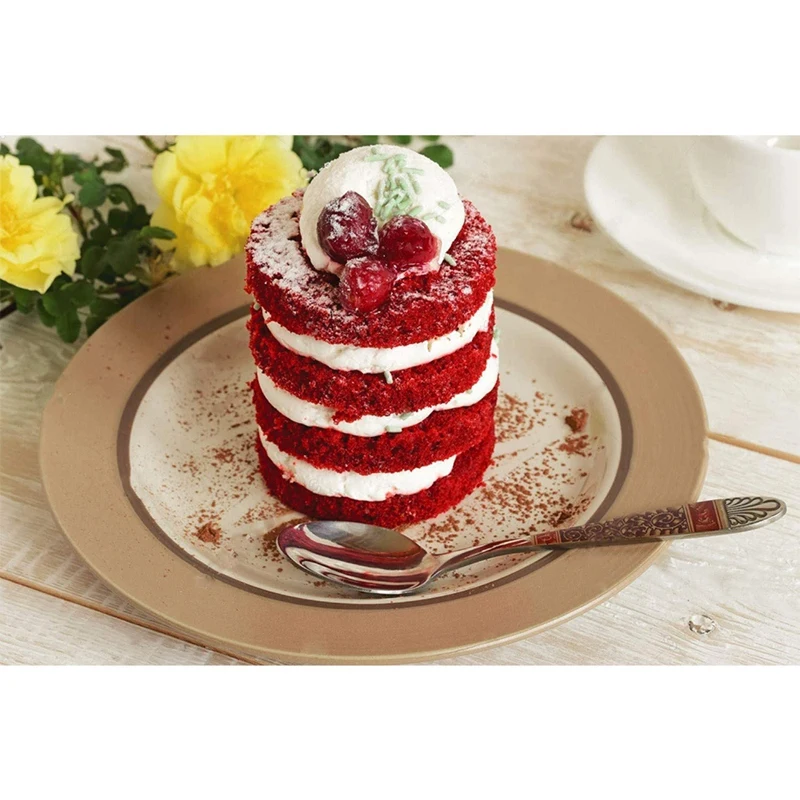 

8 Pcs Cooking Ring Set Stainless Steel Cake Mold Baking Mold with Press Cover for Cooking Crumpets Mousse Desserts