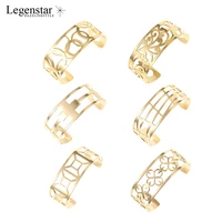 legenstar bracelets bangles for women gold color hollow stainless steel cuff bangle bijoux manchette pulseiras fit leather