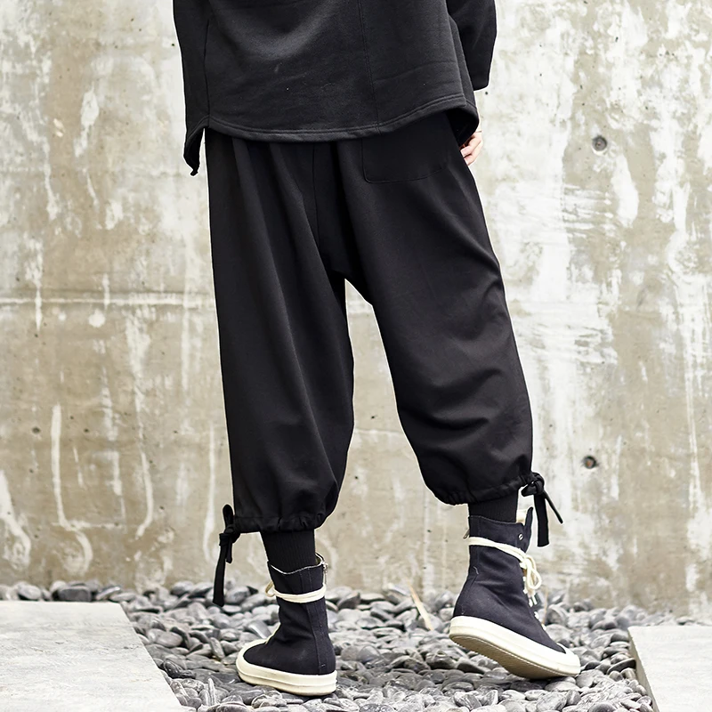 Мужские брюки шаровары свободные широкие в японском стиле панк хип