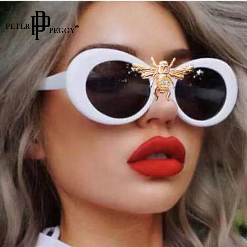Peterpeggy классические очки в стиле Курта Кобейна овальные женские солнцезащитные