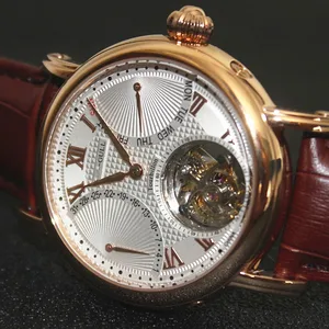 Роскошные часы с турбийоном, Многофункциональный ручной манипулятор, водонепроницаемые часы с ремешком из крокодиловой кожи, часы в стиле Чайка St8001
