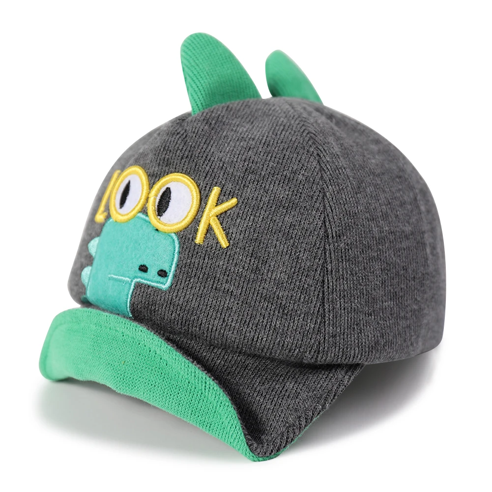 Весенне-зимняя детская бейсбольная кепка для мальчиков и девочек с динозавром из
