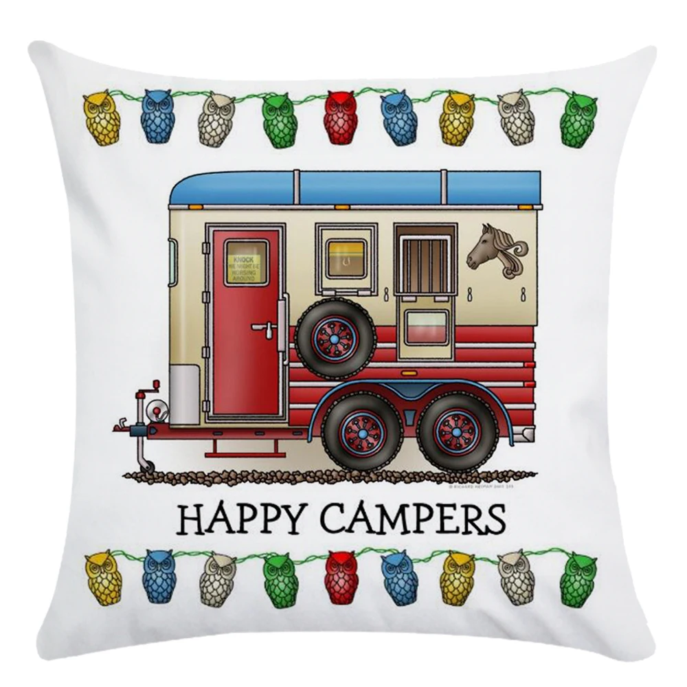Чехол для подушки Happy and Campers чехол из полиэстера дивана CR127|Наволочки| |