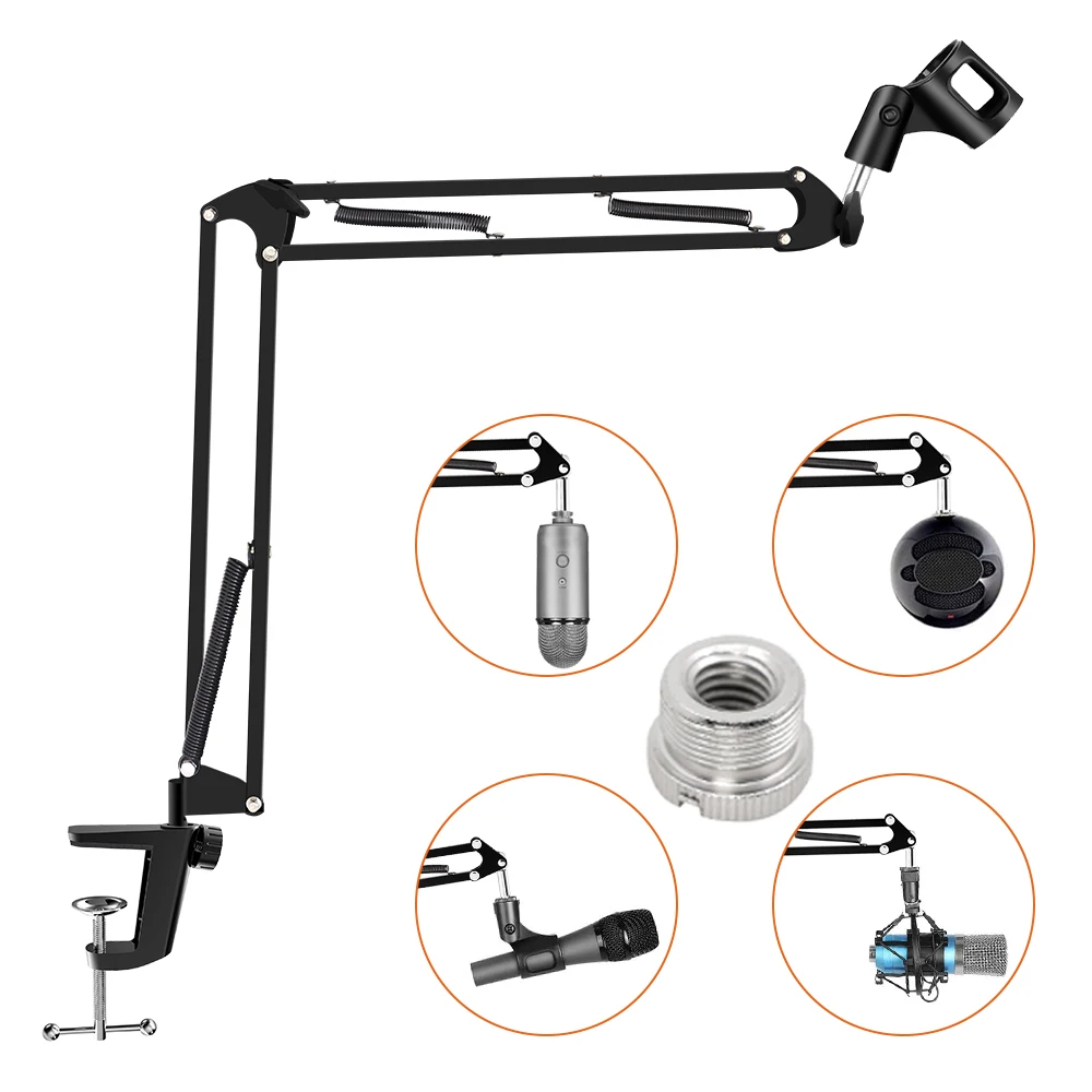 

2020 New Arrival Microphone Arm Stand Holder Adjustable Suspension Scissor Boom Mic Clip Stand Shock Mount Kit for PC Recording