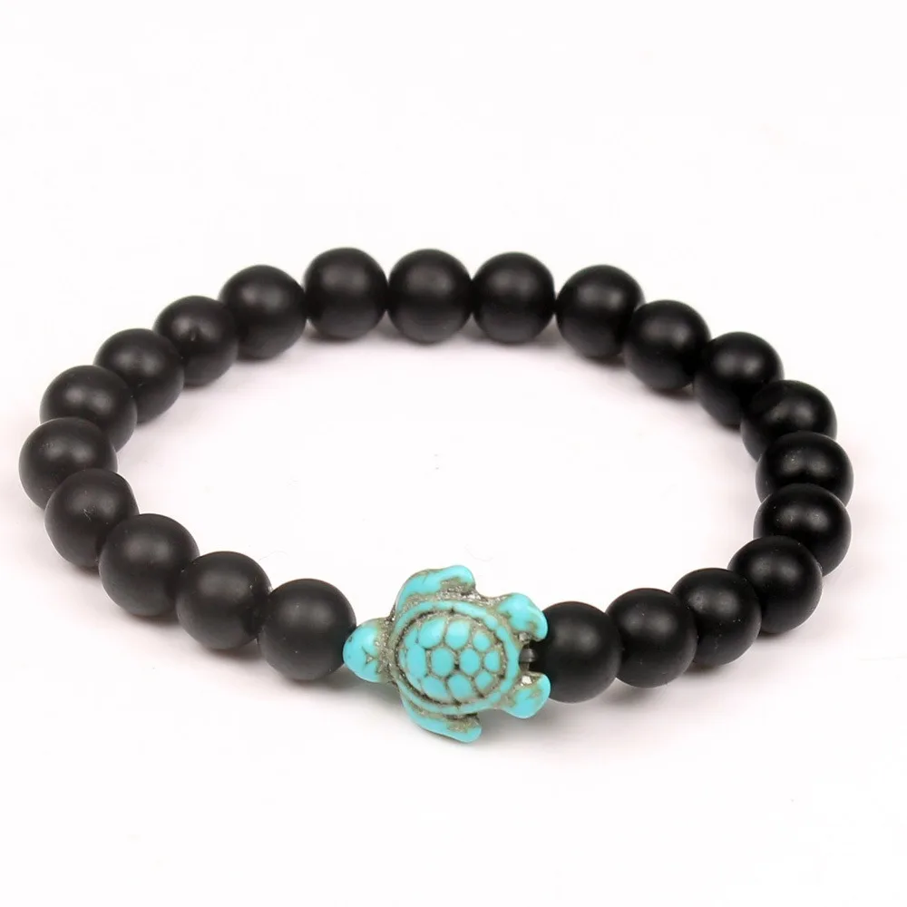 

Natural Volcanic Stone Beads Tortoise Bracelet Black Lava Agate Men's Bracelet Aromatherapy Essential Oil Women's Bracelet