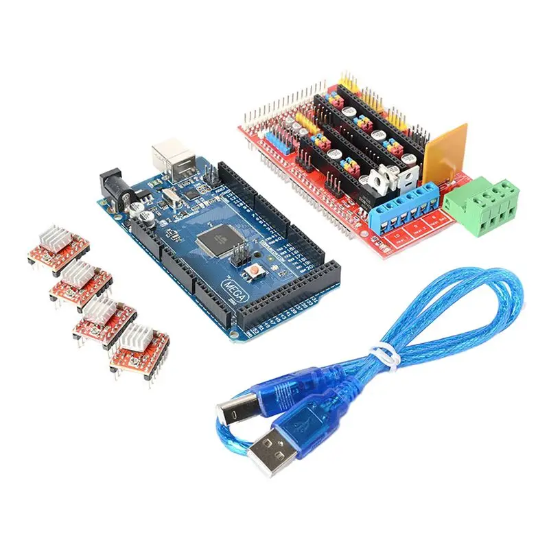 3D Принтер Комплект Мега 2560 плата + RAMPS 1 4 4X A4988 для Arduino RepRap|Детали и аксессуары