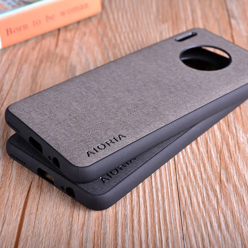 Чехол для Huawei Mate 30 pro роскошный текстильный кожаный чехол мягкий ТПУ Жесткий