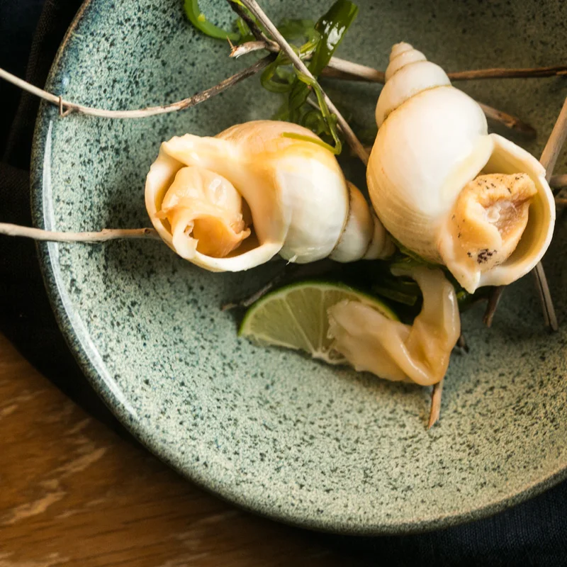 Креативная керамическая миска для супа кухонная посуда темно зеленая Салатница