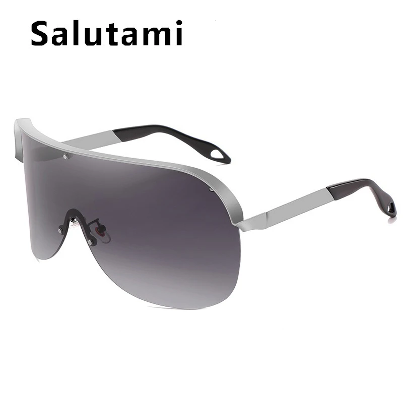 Супер большая оправа цельный щит солнцезащитные очки для женщин 2020 новый сплав