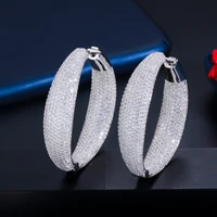 charm vintage hoop earrings women esys0350 cubic zircon iced out bling elegant luxury trendy gift jewelry