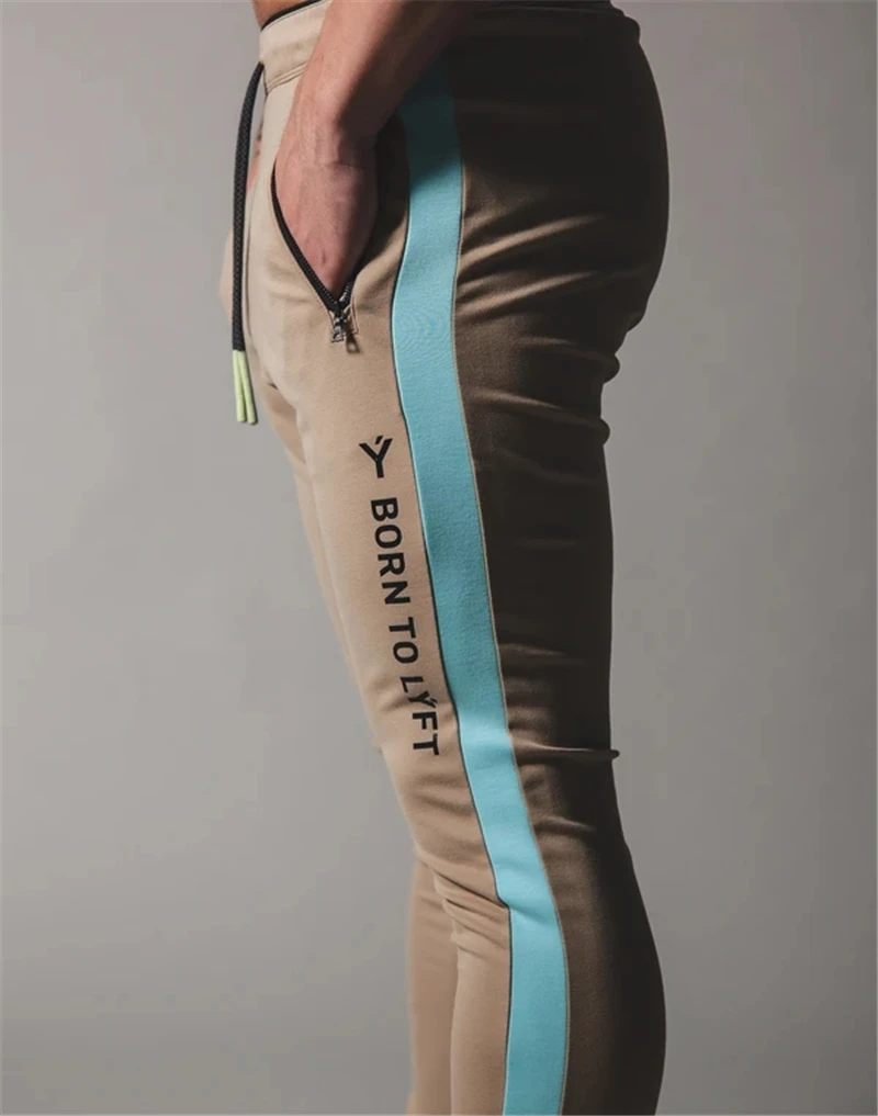 Брюки мужские Спортивные На молнии повседневные штаны с карманами хлопковые тренировочные Джоггеры для