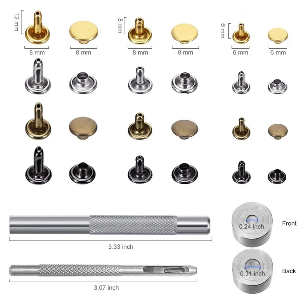Набор Металлических Заклепок сделай сам для работы с кожей набор заклепок