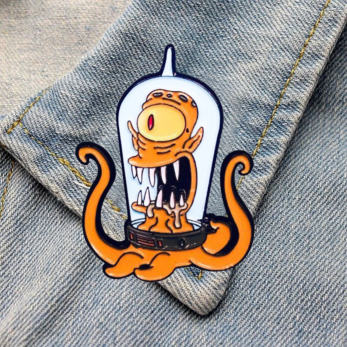 DZ665 забавные Alien фигурки Монстр творчество эмалированные булавки Женский значок