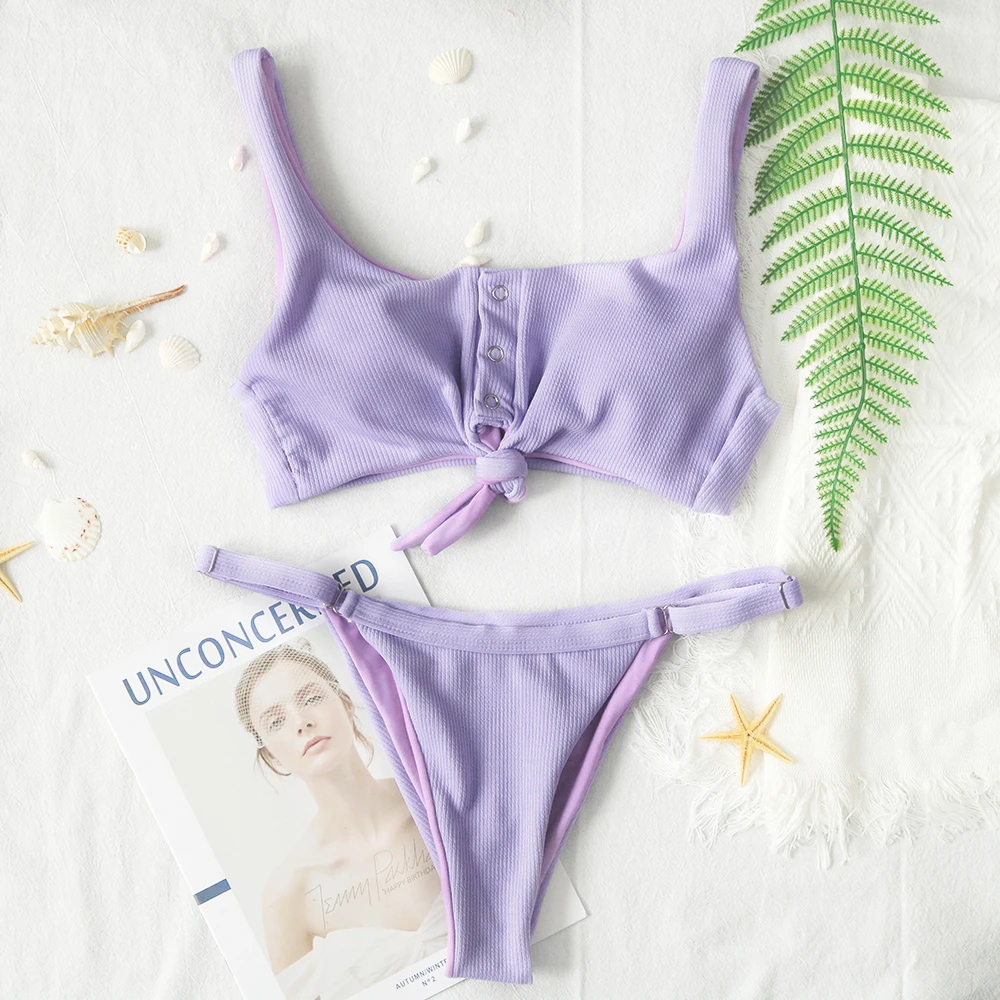 Бандажный/красный/Бразильский/сексуальный/бикини 2021 купальник пуш ап женский из