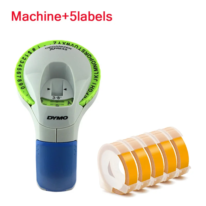 Dymo 12965 Manual Label Printers 9mm 3D Multicolor Embossing Label Tapes for Dymo Machine Manual Label Makers 12965 Diy Labels - Цвет: machine with 5yellow