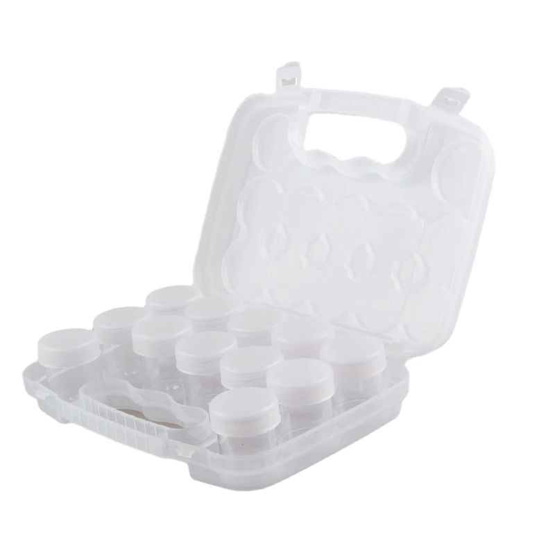 

XUQIAN 12pcs Hot Selling Plastic Round Clear Storage Organizer Box for Jewelry Storage Box Wholesale L0087