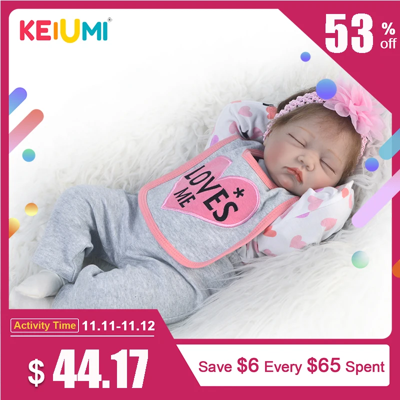 Кукла реборн Реалистичная мягкая силиконовая 22 дюйма 55 см|Куклы| |