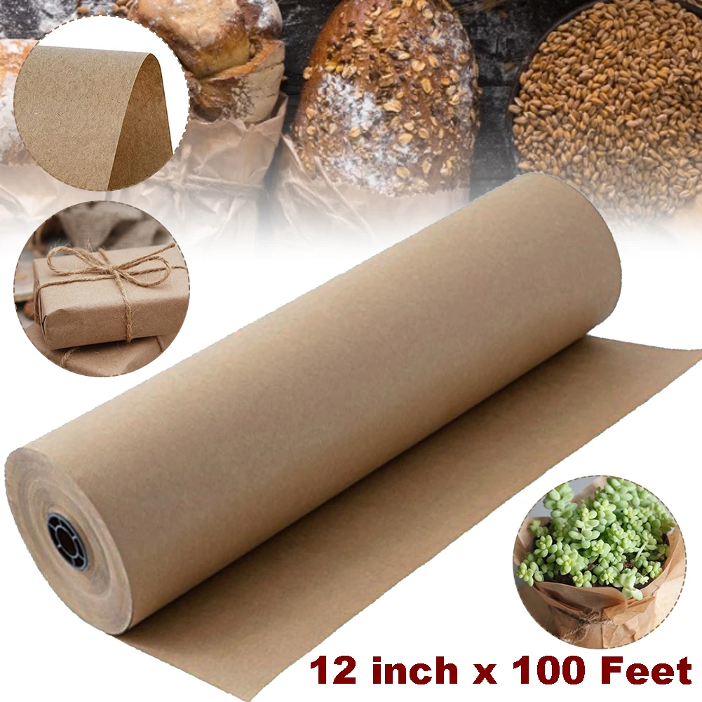 

12'' Kraft Recycled Natural Craft Paper Rolls Brown Wrapping Paper for Gift Wrapping,Table Runner, Floor Covering, Arts&Crafts,