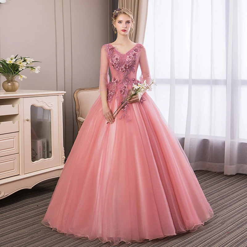 Vestidos 2022 Новинка платья для девушек классические вышитые цветы бальное платье