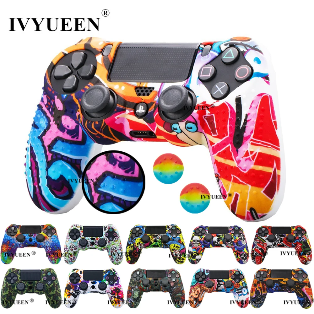 IVYUEEN 25 цветов Противоскользящий силиконовый защитный чехол для sony playstation 4 PS4 DS4 Pro тонкий контроллер Thumb Grip Caps