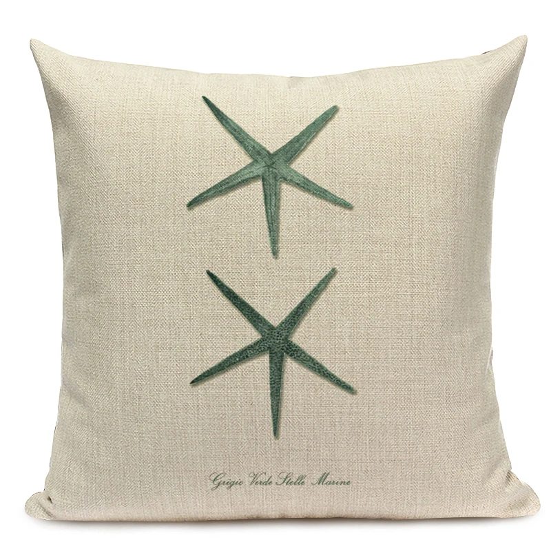 Decorative Cotton Retro Painting marine decoration Pillow Covers 45Cmx45Cm Square Replacement Printed Cushions Pillow Case