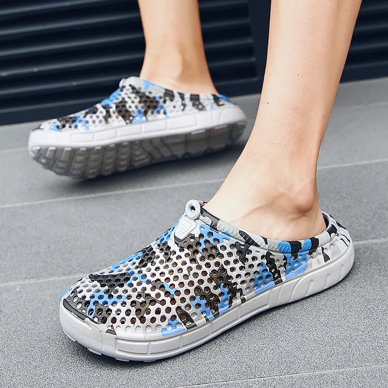 Шлепанцы PULOMIES мужские летние для сада и пляжа массажные тапки сандалии бассейна