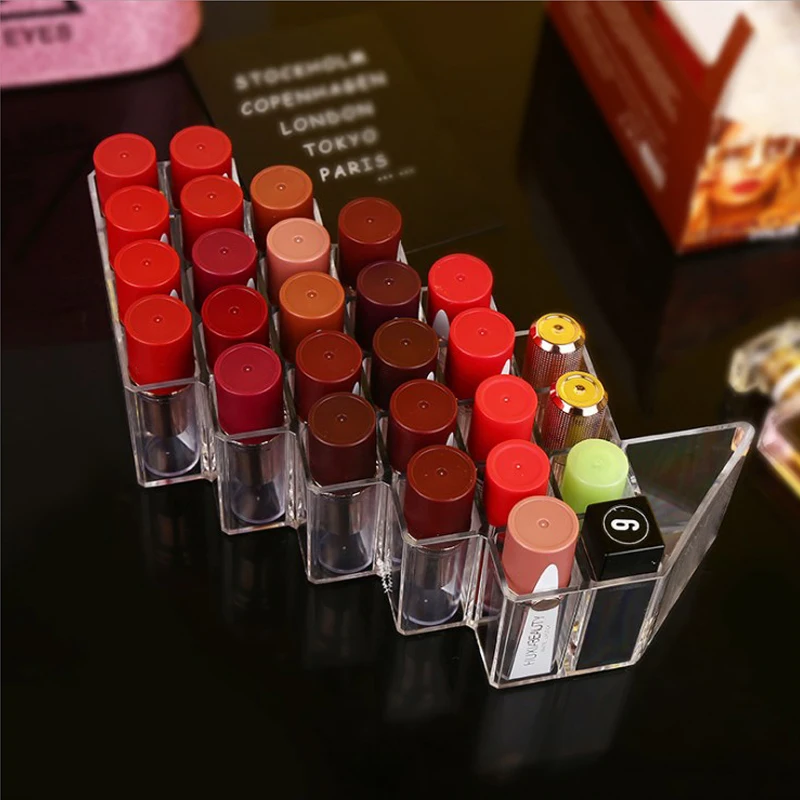28 решетчатая вертикальная стойка для губной помады чистая красная коробка