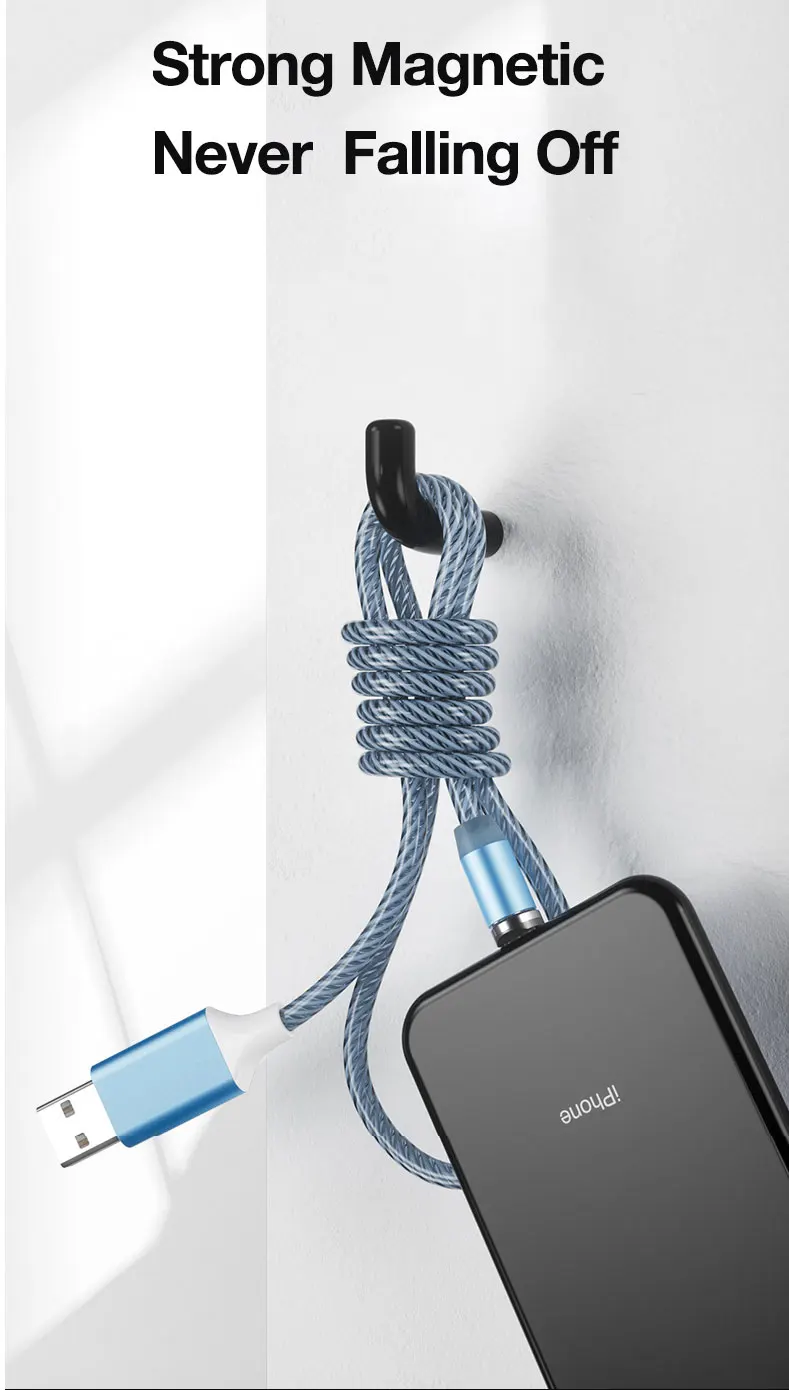 MOOJECAL Магнитный зарядный кабель Micro usb type C зарядное устройство Быстрая зарядка для iPhone XS Max samsung зарядный магнит Android телефон