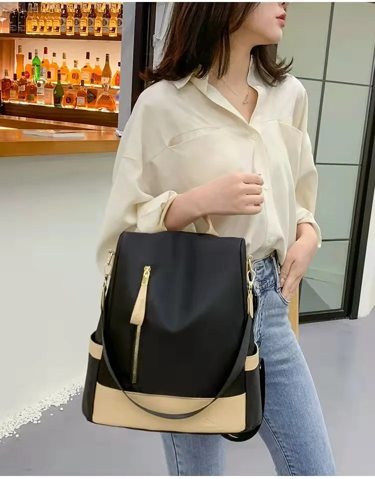 

Simple style backpack women fashion Oxford bag large capacity inner pocket open hand backpack