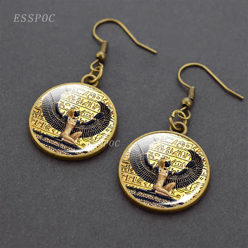 Ретро Египетский Анкх подвеска в форме Креста серьги древний Анубис Scarab