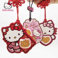 hello kitty hello kitty mobile phone ornaments lucky gift car listing pure gold lucky cat stickers car pendant girl gift