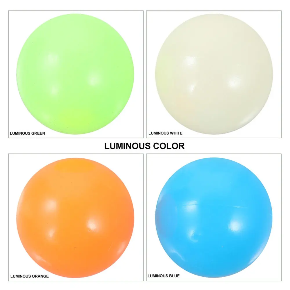 

8pcs 45mm Stress Relief Luminous Squeeze Ceiling Sticky Target Balls