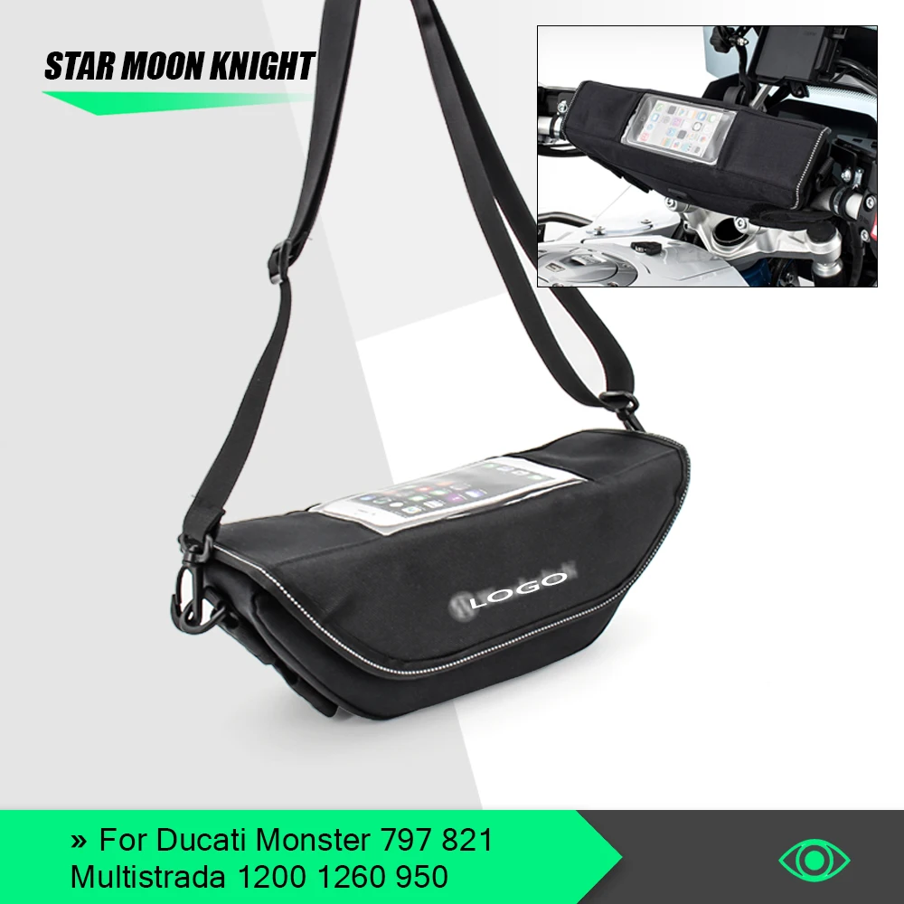 

Hot Motorcycle Handlebar Bag for Ducati Monster 797 821 Multistrada 1200 1260 950 storage bag Waterproof Travel Storage Bag