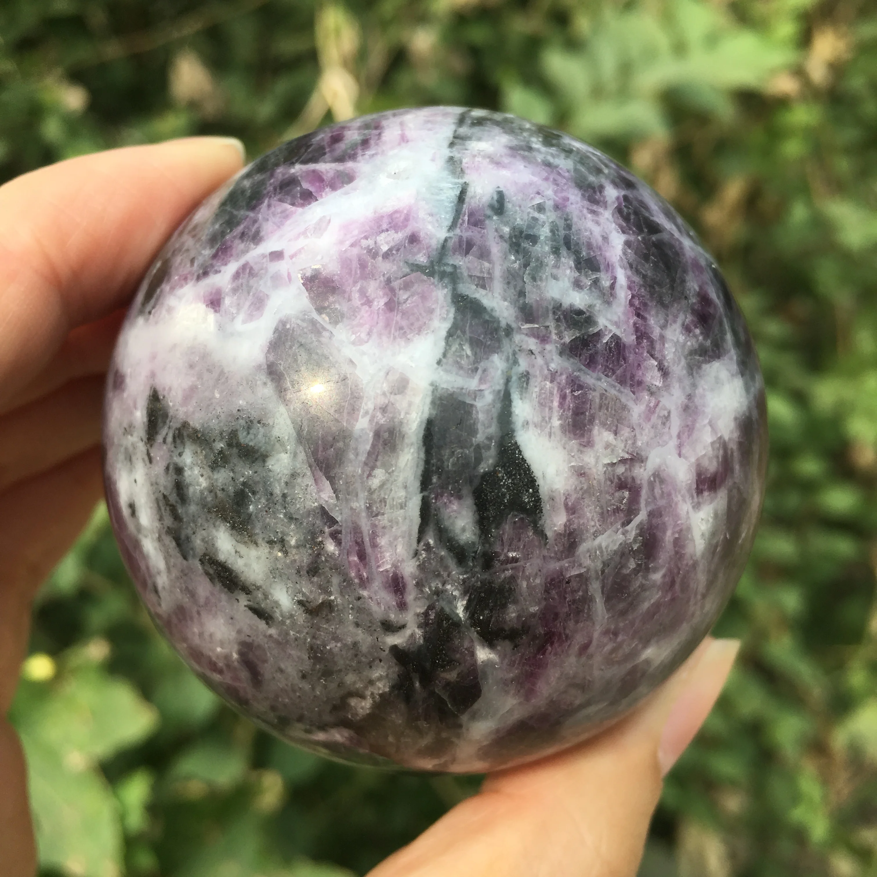 

Натуральный хрустальный шар, фиолетовая Сфера lepidolite шар для украшения дома